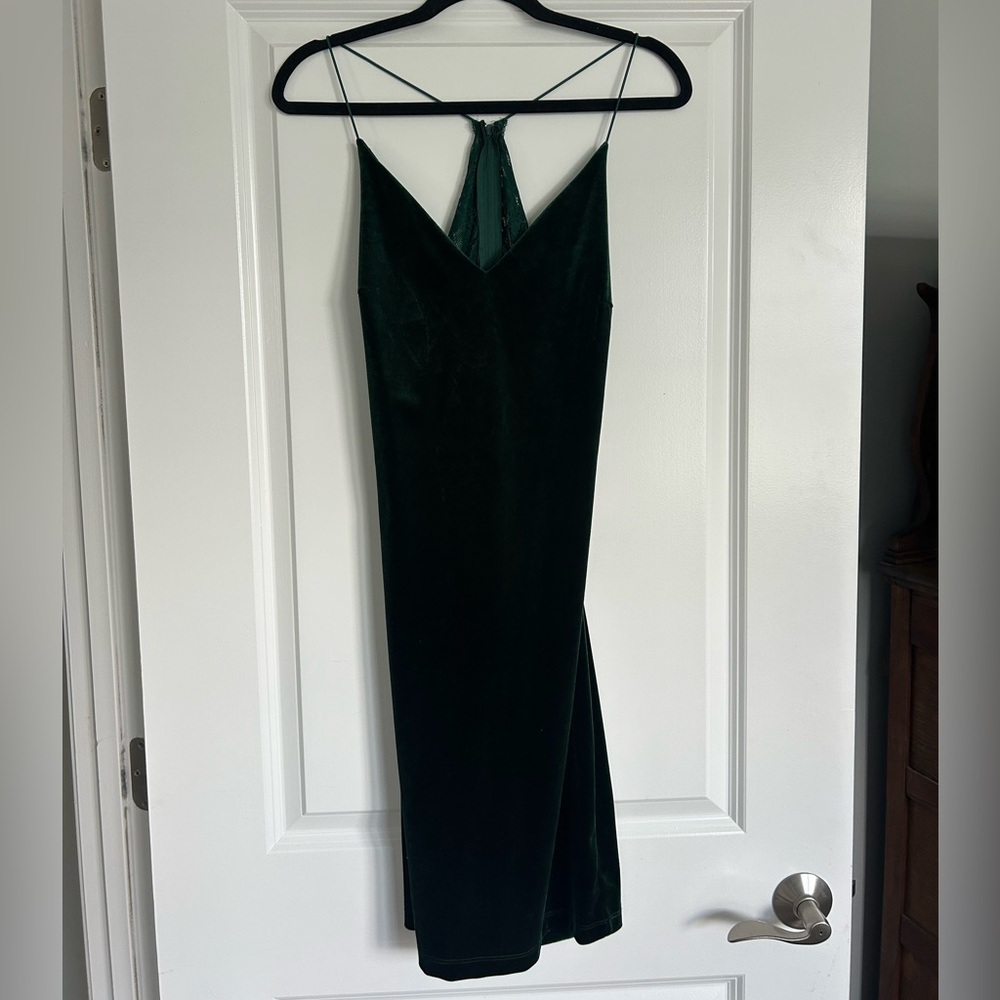 B Darlin Dark Green Backless Dress